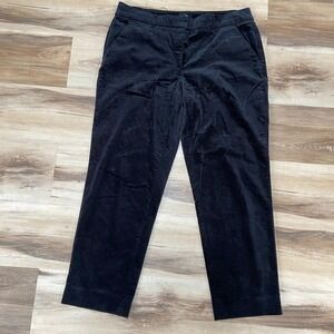 White House Black Market Black Velvet Pants Cropped Career Dressy